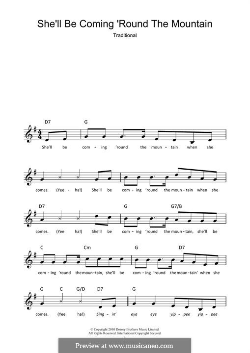 She'll Be Comin' 'Round the Mountain: para teclado by folklore