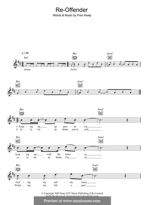 Re-Offender (Travis): para teclado by Fran Healy