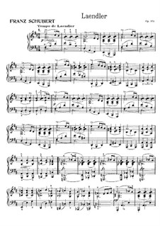 Twelve Ländler, D.790 Op.171: Ländler No.1, 3-8, 11 by Franz Schubert