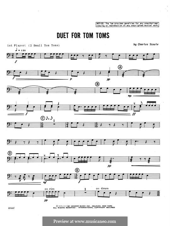 Duet For Tom Toms: Percussion 1 by Charles Steele