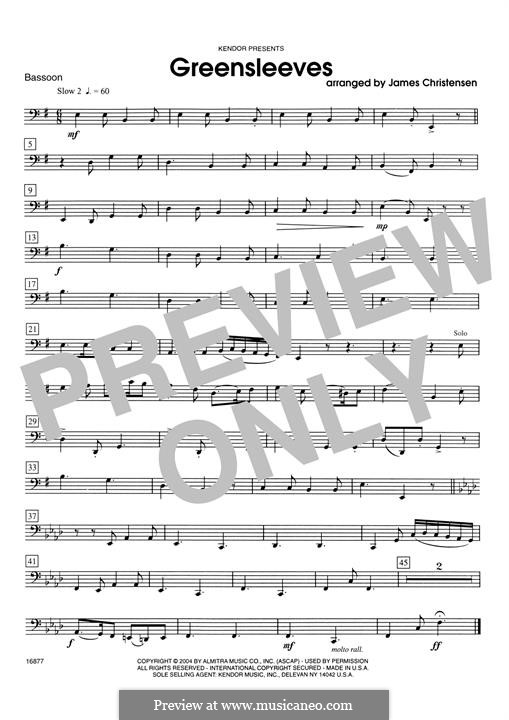 Chamber version: For woodwind ensemble – bassoon part by folklore
