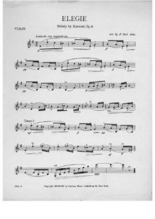 Dix pièces de genre, Op.10: No.5 Mélodie (Élégie), for violin (or cello) and piano – violin part by Jules Massenet