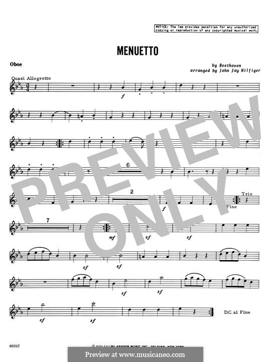 Menuetto: parte Oboe by Ludwig van Beethoven
