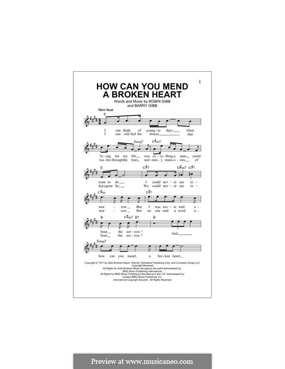 How Can You Mend a Broken Heart: para teclado by Barry Gibb, Robin Gibb