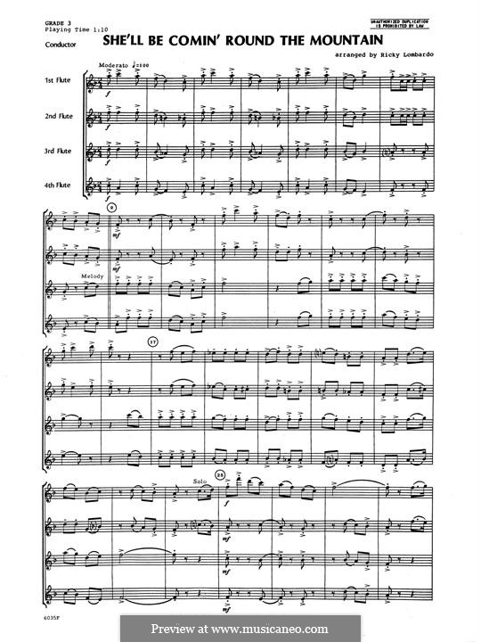 She'll Be Comin' 'Round the Mountain: partitura completa by folklore