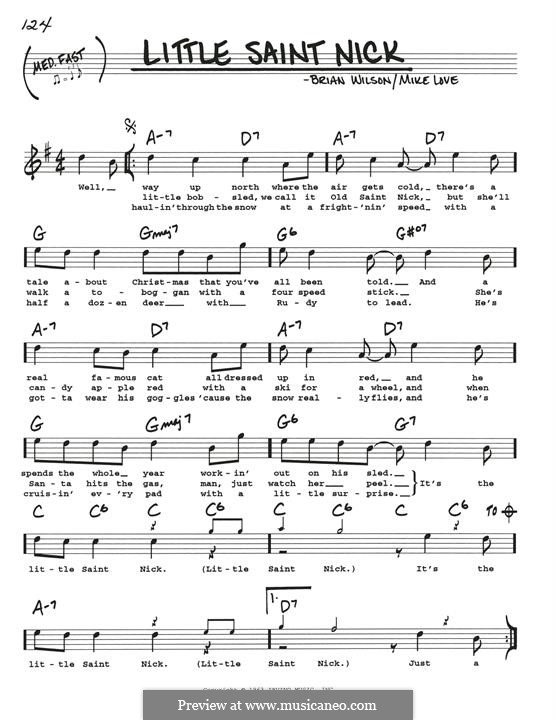 Little Saint Nick (The Beach Boys): melodia by Brian Wilson, Mike Love