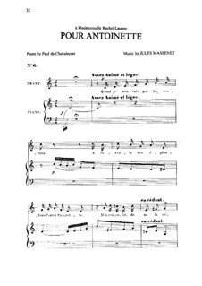 Pour Antoinette: em C maior by Jules Massenet