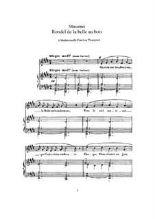 Rondel de la belle au bois: Em E maior by Jules Massenet