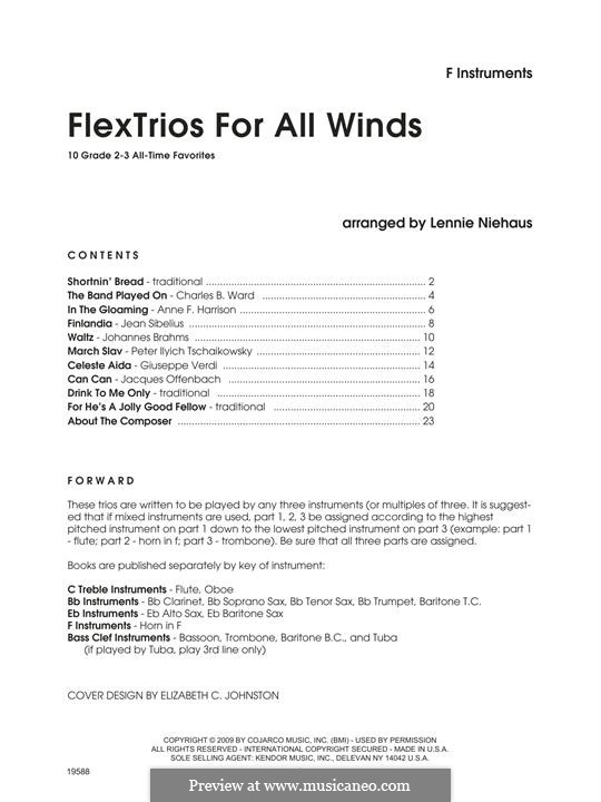 FlexTrios For All Winds: F Instruments by Jean Sibelius, Johannes Brahms, folklore