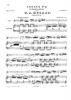 Sonata for Violin (or Flute) and Piano No.6 in B Flat Major, K.15: partitura by Wolfgang Amadeus Mozart