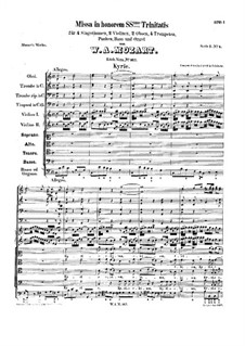 Mass No.7 in C Major (Missa in honorem Sanctissimae Trinitatis), K.167: Mass No.7 in C Major (Missa in honorem Sanctissimae Trinitatis) by Wolfgang Amadeus Mozart