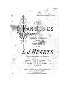 Six Characteristic Fantasias for Cello: Six Characteristic Fantasias for Cello by Lambert Joseph Meerts