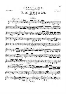 Sonata for Violin and Piano in E Flat Major, K.26: Parte de solo by Wolfgang Amadeus Mozart