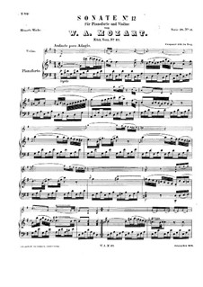 Sonata for Violin and Piano No.12 in G Major, K.27: partitura by Wolfgang Amadeus Mozart