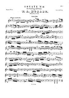 Sonata for Violin and Piano No.13 in C Major, K.28: Parte de solo by Wolfgang Amadeus Mozart