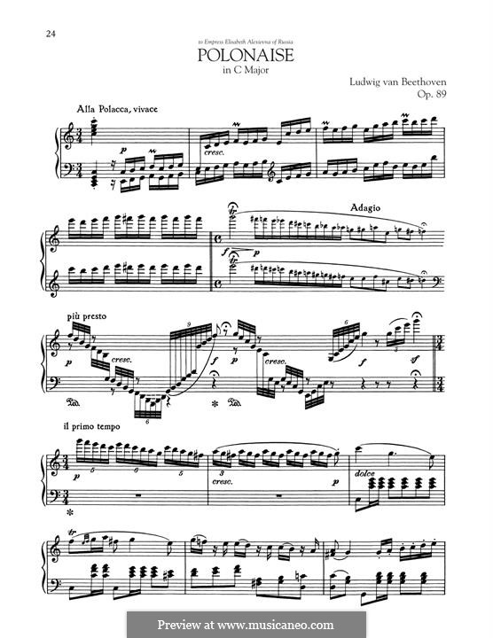 Polonaise in C Major, Op.89: Para Piano by Ludwig van Beethoven