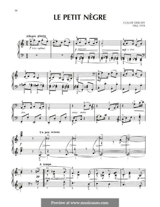Le petit nègre (The Little Negro), L.114: Para Piano by Claude Debussy