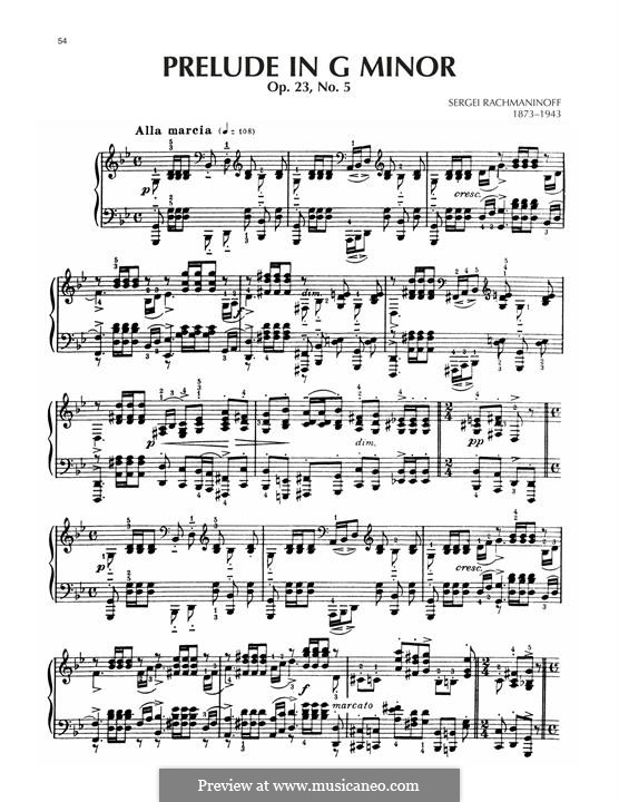 Prelude No.5 in G Minor: Para Piano by Sergei Rachmaninoff