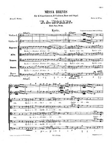 Mass No.2 in D Minor (Missa brevis No.2), K.65: Mass No.2 in D Minor (Missa brevis No.2) by Wolfgang Amadeus Mozart