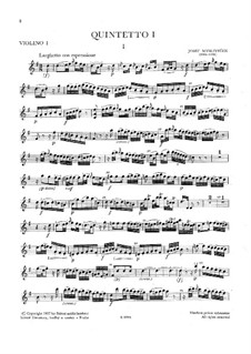 Three String Quintets: partes by Josef Mysliveček