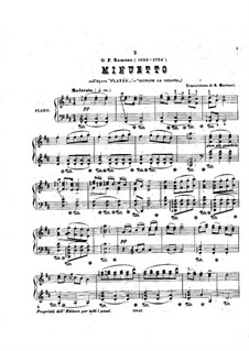 Platée, RCT 53: minueto, para piano by Jean-Philippe Rameau