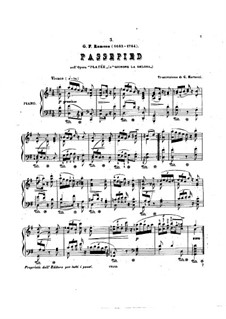 Platée, RCT 53: Passepied, for piano by Jean-Philippe Rameau
