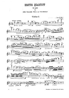 String Quartets, Op.54: Quartet No.1 – parts by Max Reger
