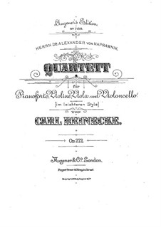 Piano Quartet in D Major, Op.272: Piano Quartet in D Major by Carl Reinecke