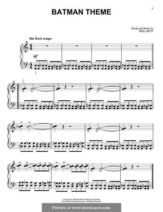 Batman Theme: Para Piano by Neal Hefti