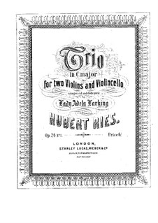 Three String Trios, Op.24: Trio No.1 in C Major by Hubert Ries