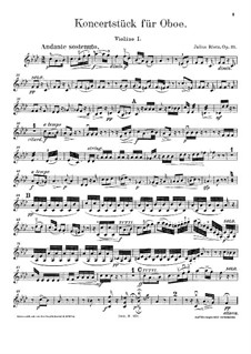 Concert Piece for Oboe and Orchestra, Op.33: violino parte I by Julius Rietz