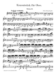 Concert Piece for Oboe and Orchestra, Op.33: violino parte II by Julius Rietz