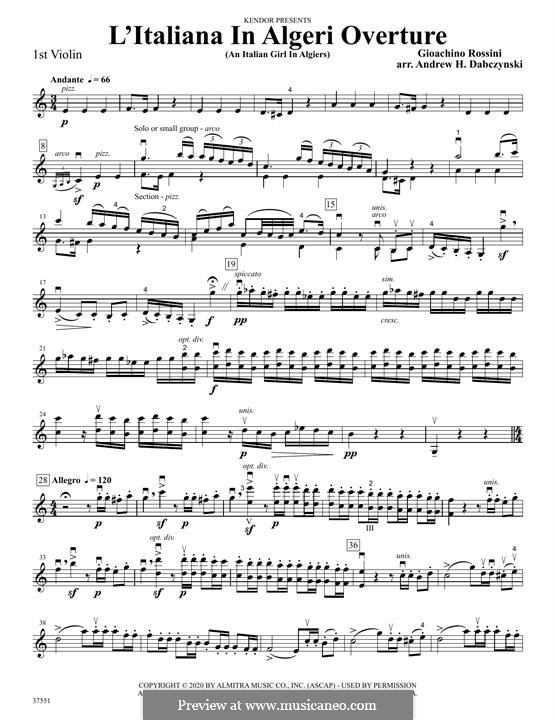 L'italiana in Algeri (The Italian Girl in Algiers): Overture – 1st Violin part by Gioacchino Rossini