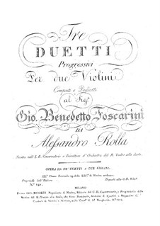 Three Duos for Two Violins, BI 182, 120, 214 Op.10: partes by Alessandro Rolla