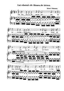 No.8 If the Little Flowers Only Knew: Partitura Piano-vocal by Robert Schumann