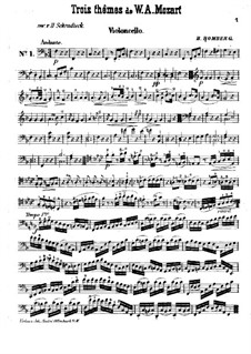 Three Themes by Mozart. Variations for Violin and Cello: parte violoncelo by Bernhard Romberg