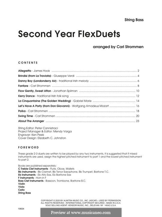 Second Year FlexDuets: String Bass by James Hook
