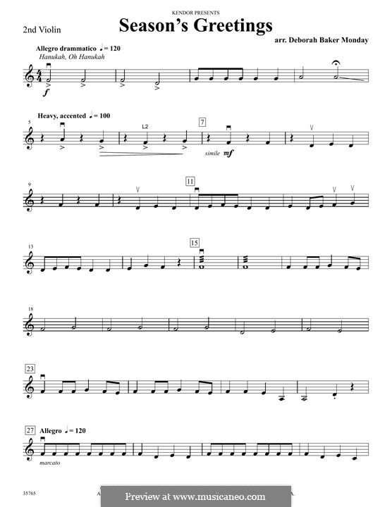 Season's Greetings: 2nd Violin part by Unknown (works before 1850)