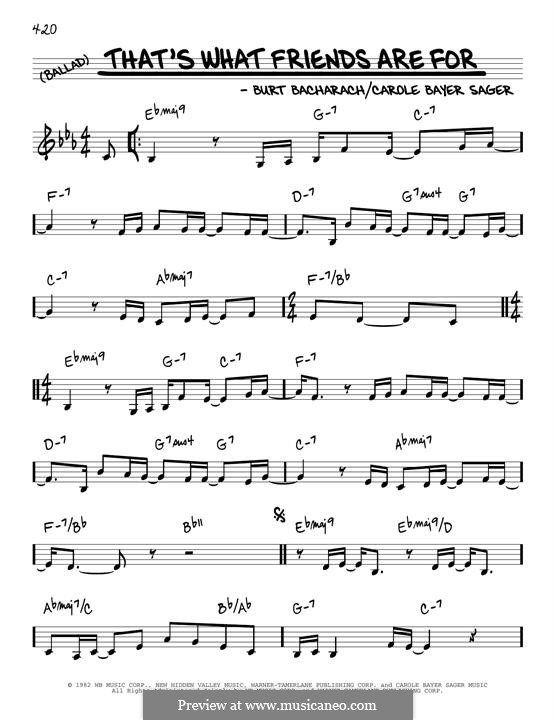 That's What Friends are for: melodia by Burt Bacharach, Carole Bayer Sager
