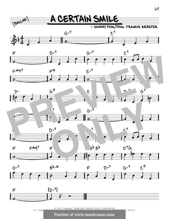 A Certain Smile (Johnny Mathis): melodia by Sammy Fain