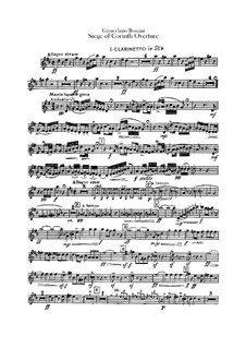 Le siège de Corinthe (The Siege of Corinth): abertura - parte clarinetes by Gioacchino Rossini