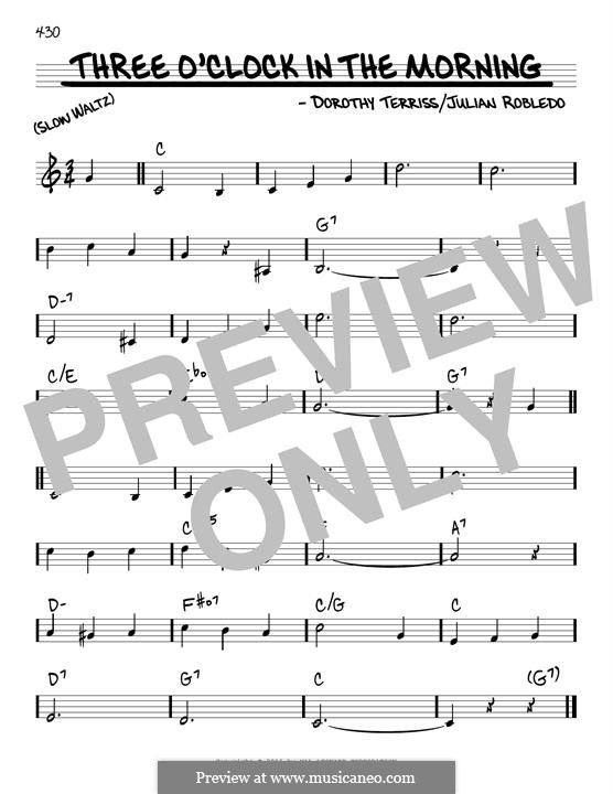 Three O'Clock in the Morning: melodia by Julian Robledo