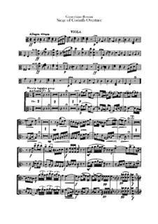 Le siège de Corinthe (The Siege of Corinth): Abertura - parte viola by Gioacchino Rossini