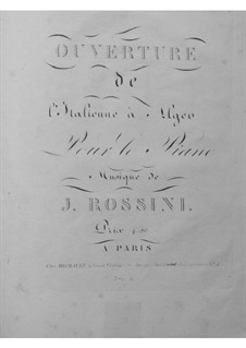 L'italiana in Algeri (The Italian Girl in Algiers): Overture, para piano by Gioacchino Rossini