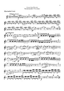 Semiramide: abertura - parte clarinetes by Gioacchino Rossini