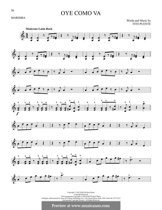 Oye Como Va (Santana): For marimba by Tito Puente
