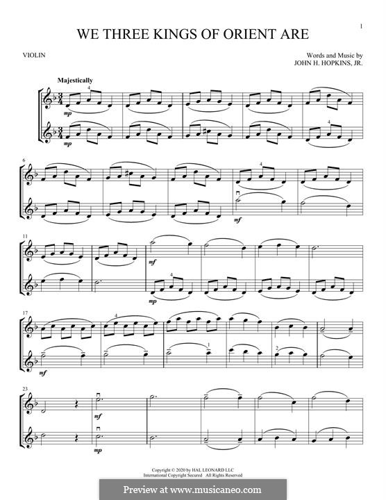 Chamber version: para dois violinos by John H. Hopkins Jr.