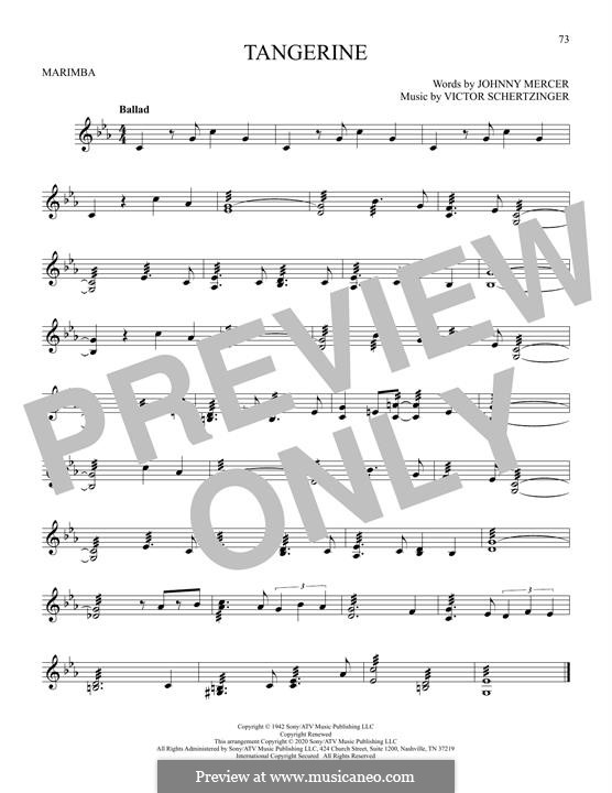 Tangerine: For marimba by Victor Schertzinger
