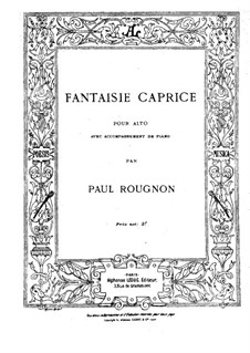 Fantasia-Caprice for Viola and Piano: parte Solo by Paul Rougnon
