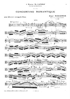 Concerto romantique for Viola (or Violin) and Piano, Op.138: Parte de solo by Paul Rougnon